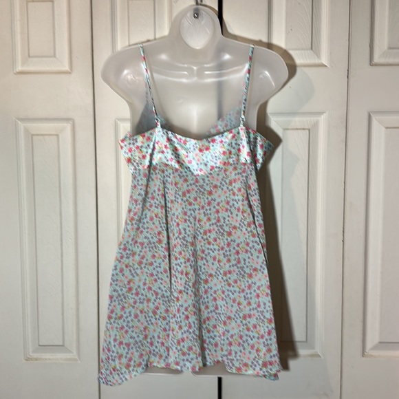 Victoria's Secret Vintage 1990s Y2K Blue Floral Open Front Satin Cami Top Medium - Picture 12 of 16